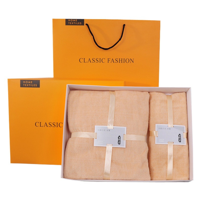 Picture of Towel Gift Box Towel Bath Towel Three-Piece Set Thickened Absorbent Opening Shop Celebration Wedding Birthday Gift