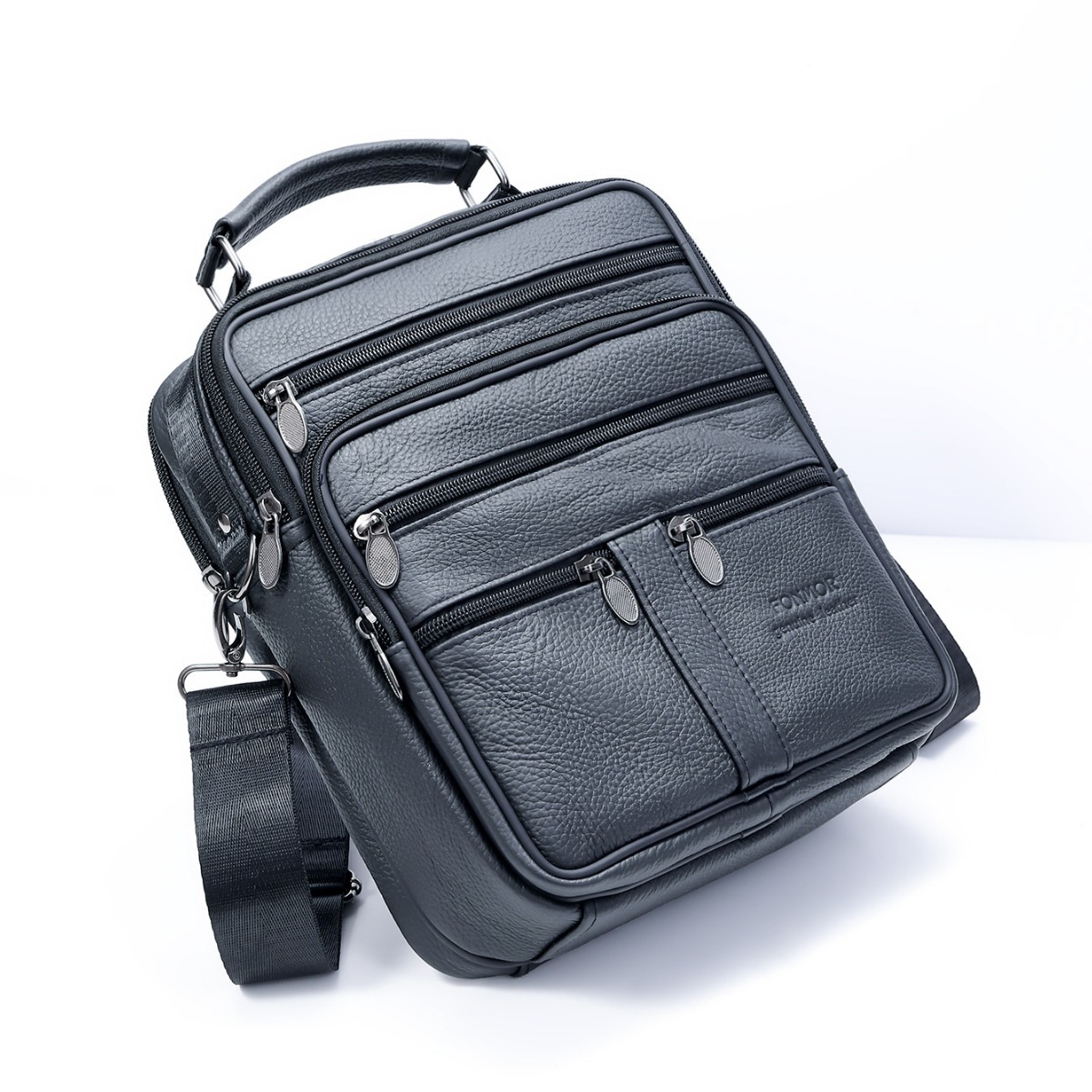 New Foreign Trade Men's Bag Large Men's Genuine Leather High-end Multifunctional Crossbody Bag Business Men's Satchel Leather Handbag