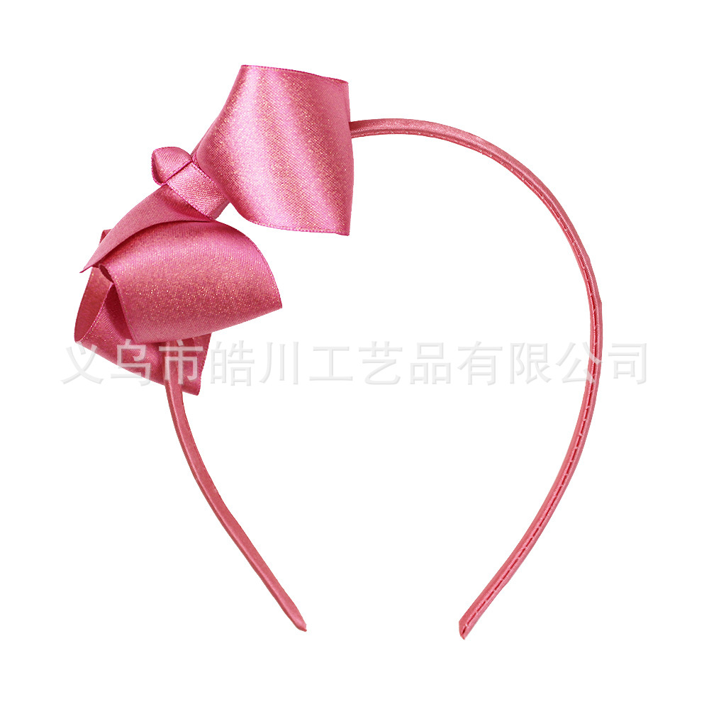 Picture of Haochuan 508 European and American Bow Hair Band Gold Weft Band 4inch Children's Ribbon Hair Band Plain Girl Fashion Hair Accessories