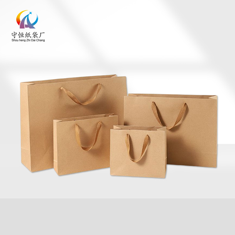 Picture of Horizontal version Kraft paper bag wholesale garment bag Kraft paper spot tote bag gift bag