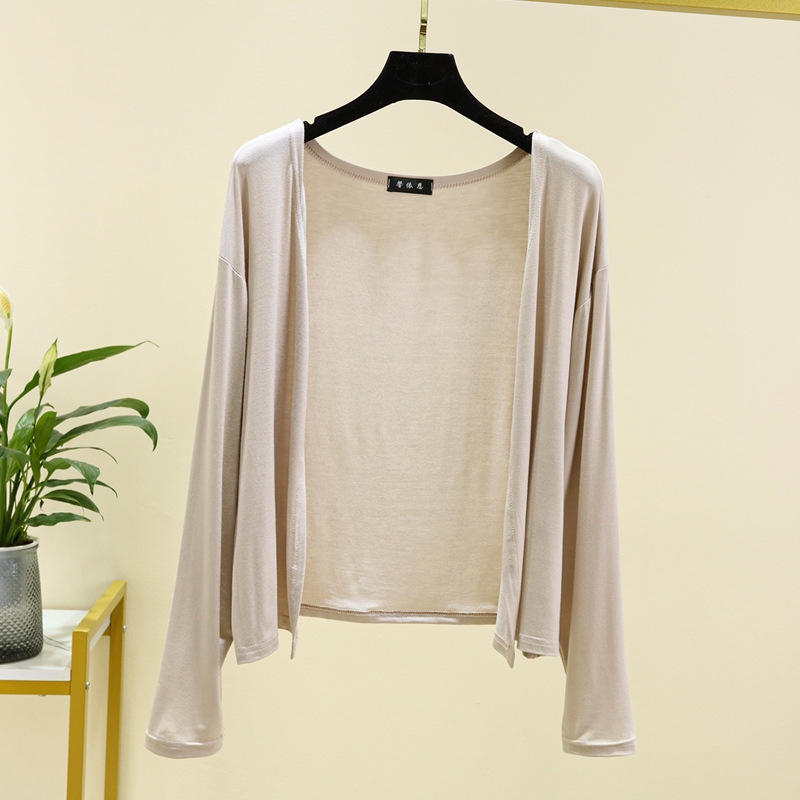 Picture of Modal sunscreen cardigan women's summer thin long-sleeved outerwear knitwear jacket loose casual waistcoat Spring