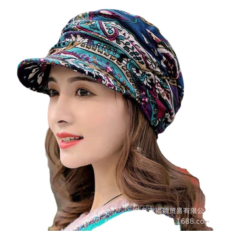 Women's Autumn and Winter Fleece-lined Warm Multi-functional Neck Hat Fashionable All-match Cold-proof Moon Hat Piled Twisted Hat