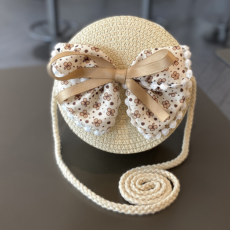 Picture of Children's Sunscreen Hat Summer Girl's Sunshade Straw Hat Bag suit Girl Baby Girl Western-style Lace Princess Beach Hat
