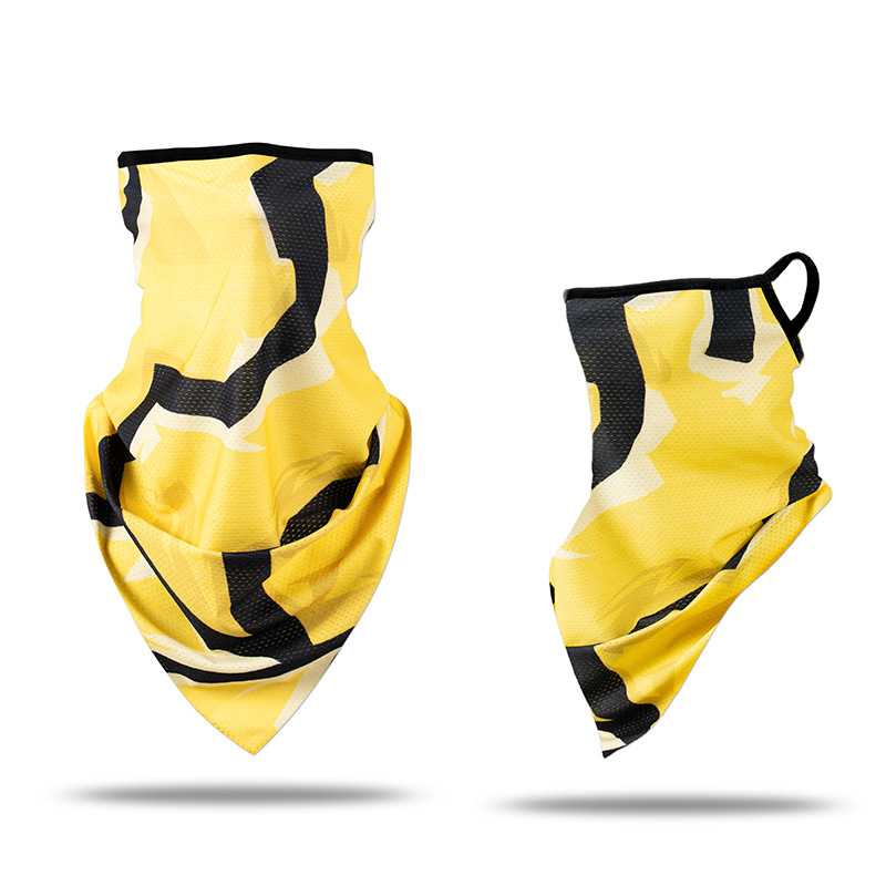 Picture of Ice Silk Ear Hanging Mask Triangle Towel Neck Set Mesh Sunscreen Outdoor Riding Fishing Windproof Scarf Men's and Women's Face Towel Summer