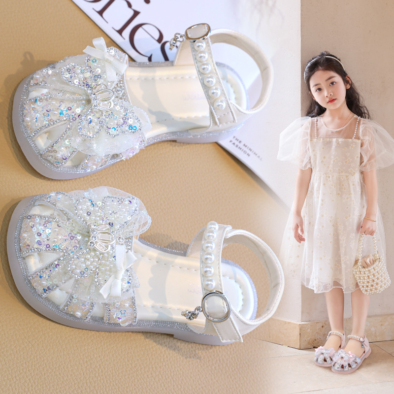 Girls Shoes Children's Sandals 2025 New Summer Princess Baby Girls Summer Crystal Soft Sole Sandals