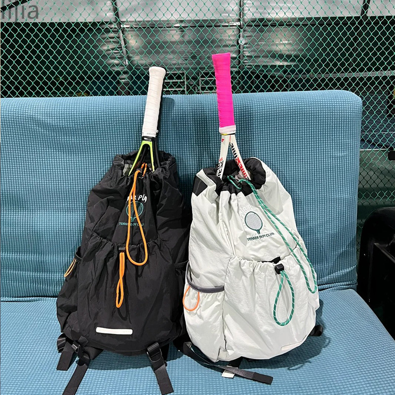 Exported to Japan, badminton bags for men and women, tennis rackets, backpacks, lightweight sports travel large capacity drawstring backpacks