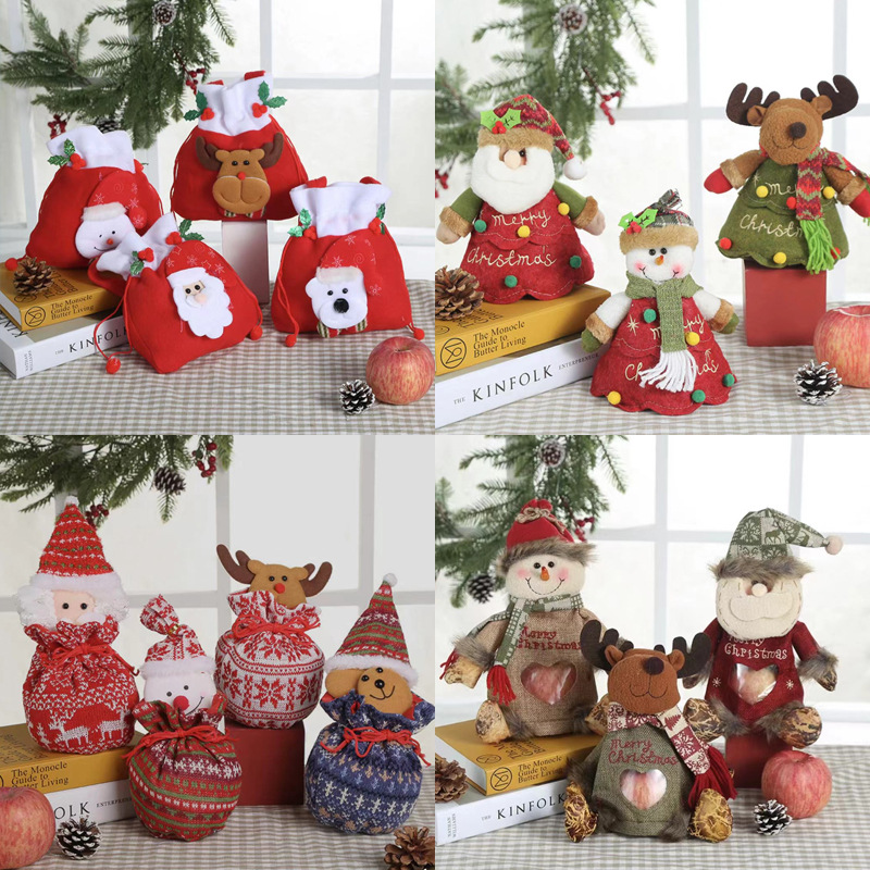 Christmas Gift Bag, Apple Bag, Handbag, Gift Bag, Christmas Candy Bag, Christmas Eve Souvenir Bundle Flap Pocket Pants