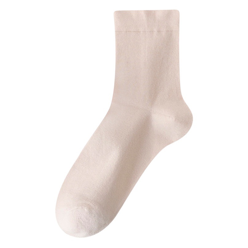 suxinaimin New Korean Style Gentle Loose Mouth Moon Socks Japanese Girl Pink All-match Solid Color Cotton Socks