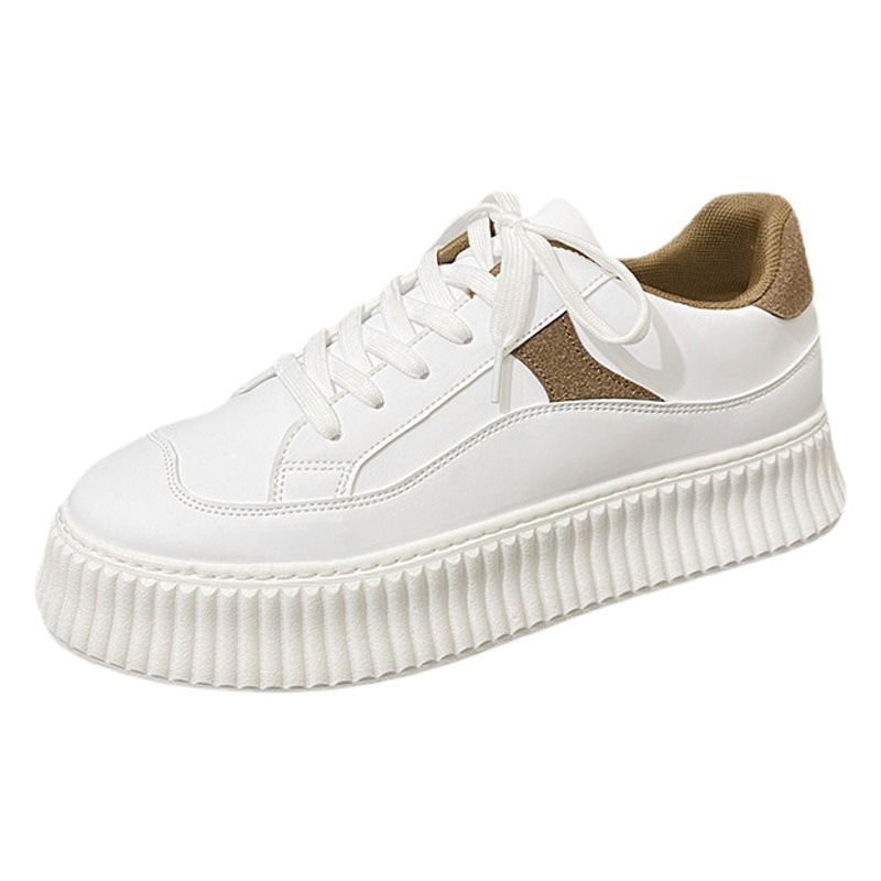 Picture of 2025 New Sneakers Thick Sole Ins Casual Sports Hong Kong Style Harajuku Ulzzang White Shoes Men's Trbottomy