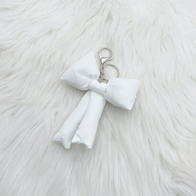 Picture of Ins Korean Style Multi-color Style Cute Girl's Heart Bow Keychain Bag Pendant Accessories High-end Sense Niche Trendy
