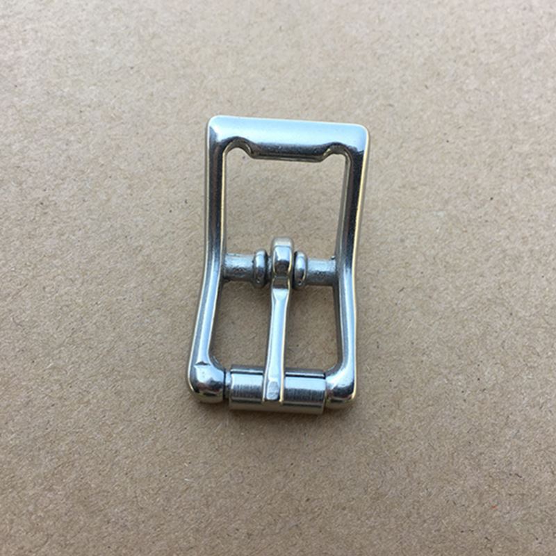 Stainless steel pin buckle leather clothing bags with Japanese buckle hardware wholesale and retail 1.7cm belt buckle with roller