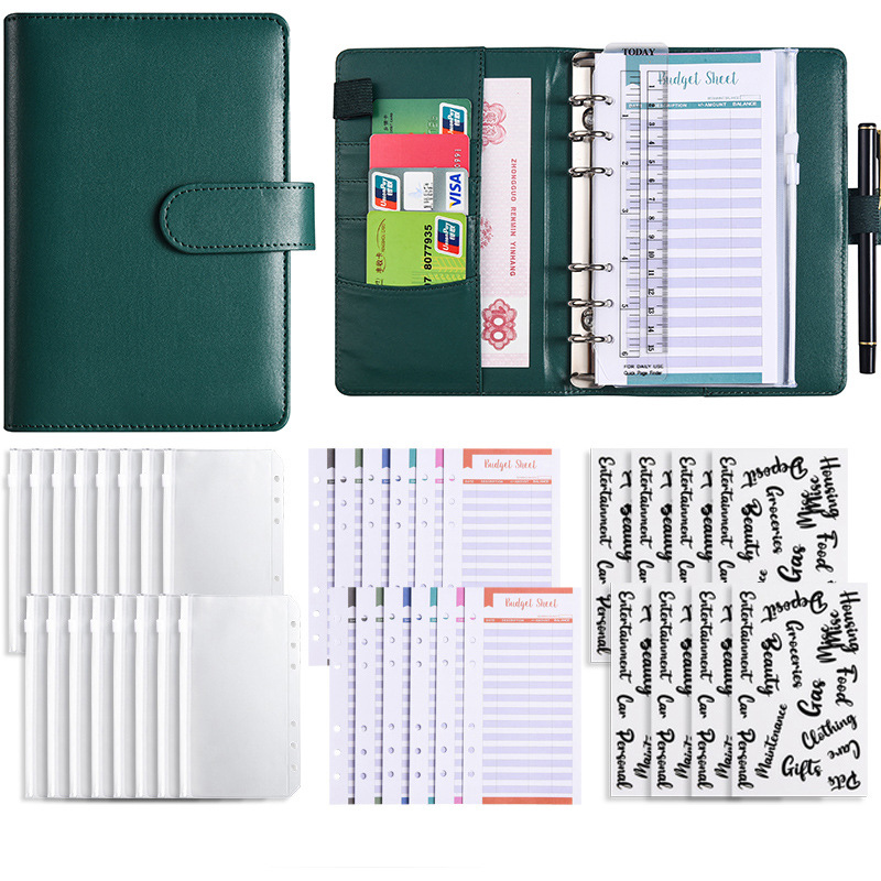 Picture of A6 Binder Cross-Border Creative Notebook Wholesale Zipper Bag Macaron Pu Leather Cash Budget Notebook