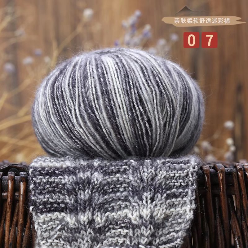 Picture of Cross-border camouflage cotton wool segment dyeing gradient cotton yarn handmade diy thick cotton wool wool wholesale