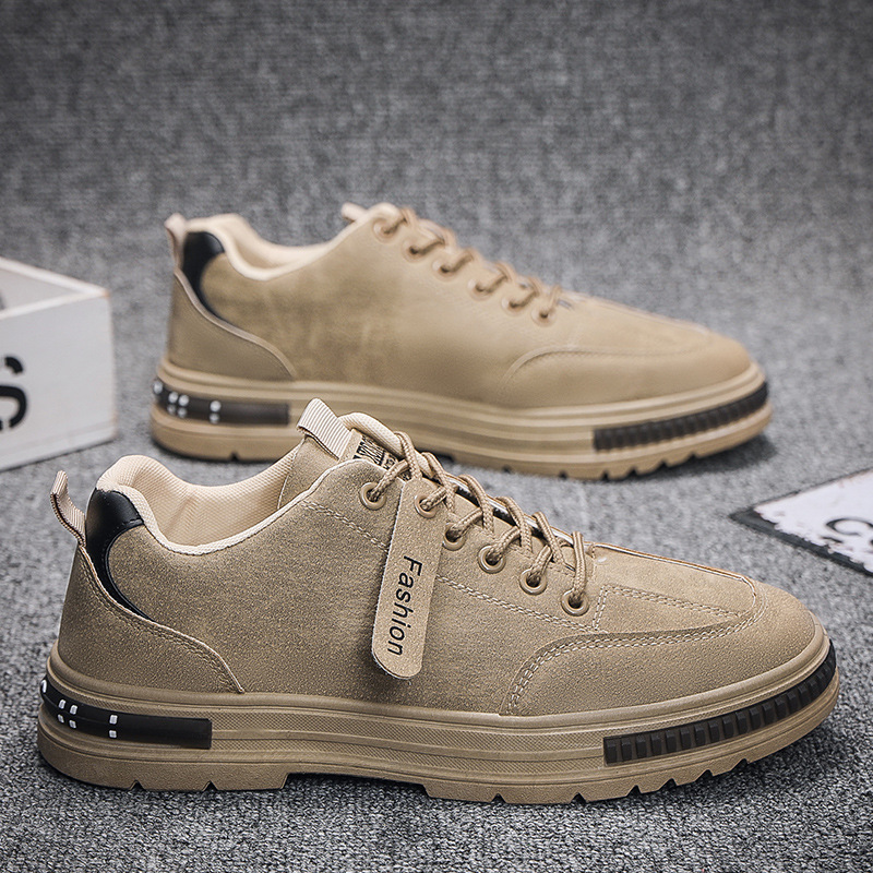 Men's Shoes Autumn New Waterproof Wear-resistant Tooling Shoes Trendy All-match Non-slip Mountaineering Shoes Daily Casual Sneakers Single-layer Shoes