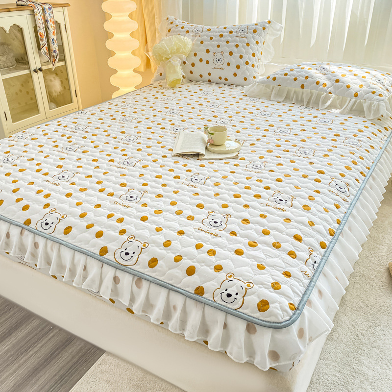 Picture of Class A Thickened Bed Cover Padded One-piece Bed Cover Nantong Hotel Simmons Mattress Protective Cover All-inclusive Non-slip Bed Sheet