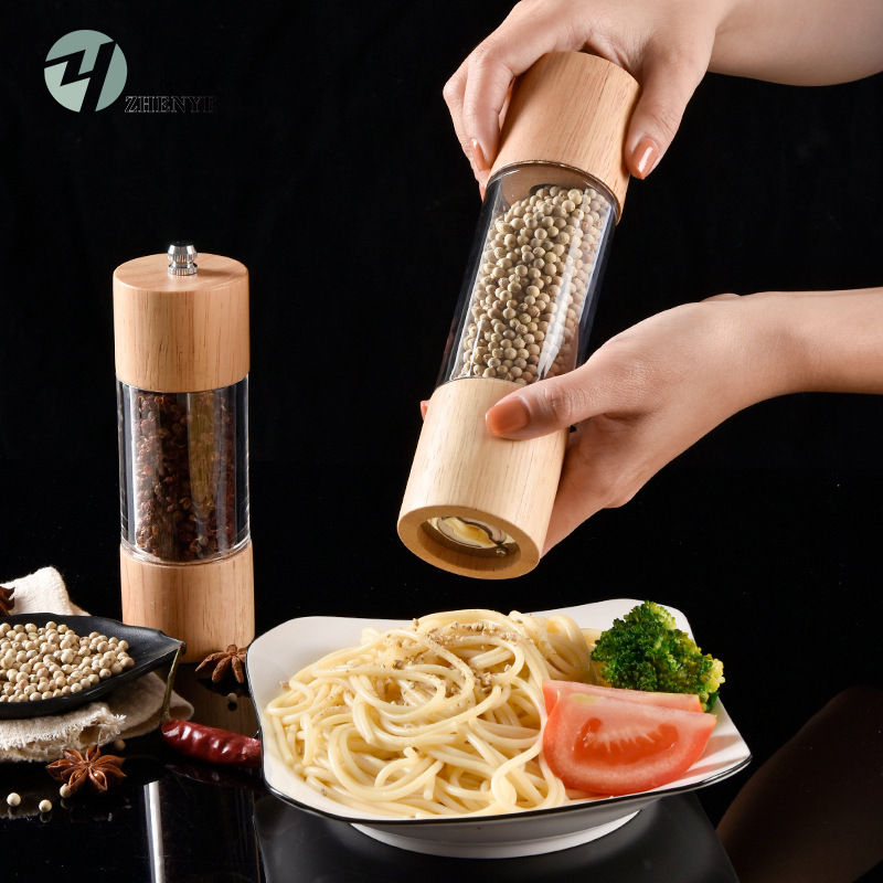 Oak Acrylic Pepper Grinder Manual Grinder Pepper Pepper Grinder Kitchen Gadgets