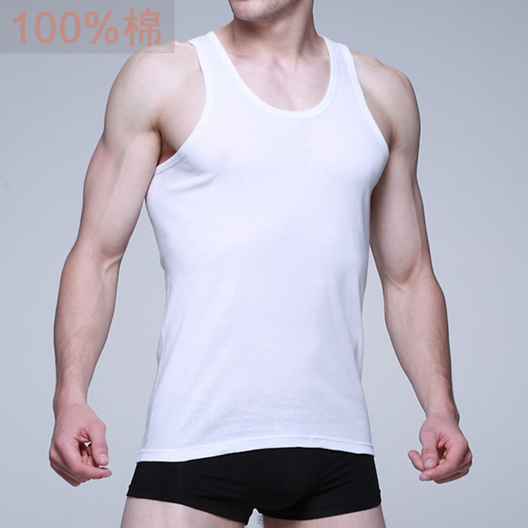 Men's vest pure cotton summer men's youth sports fitness stretch bottom cotton for the elderly sweatshirt wholesale