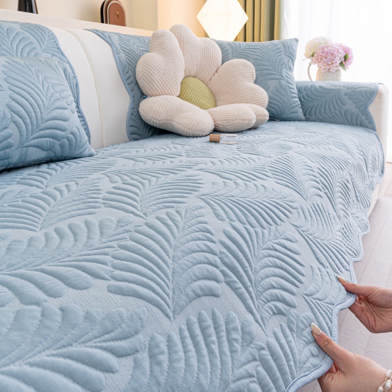 Summer Cool Silk Sofa Cushion Summer Ice Silk Non-Slip Cushion Solid Color Sofa Cover Cool and Non-Ice Breathable Sofa Towel