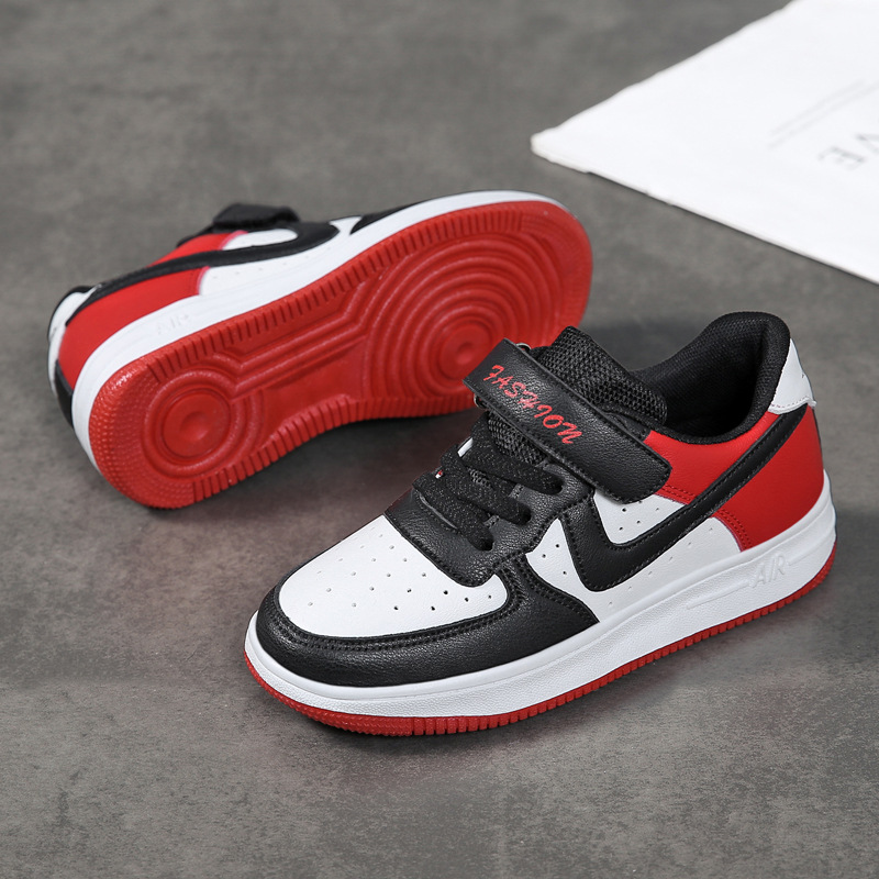 White Shoes Spring Low-top Children's Board Shoes Leather Top Children's Shoes Skateboard sneaker Casual Shoes for Boys and Girls