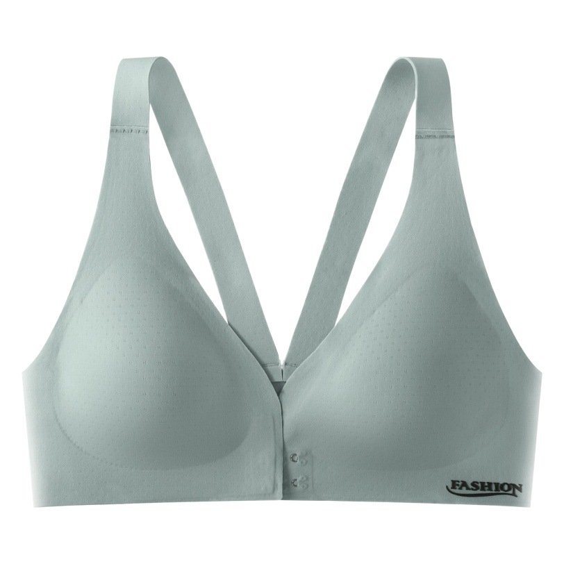 Spring and Summer Front Buckle Beauty Back V-neck Underwear Women's Gather-up Collecting Parammary Breasts Beauty Back Bra Sports Seamless Bra