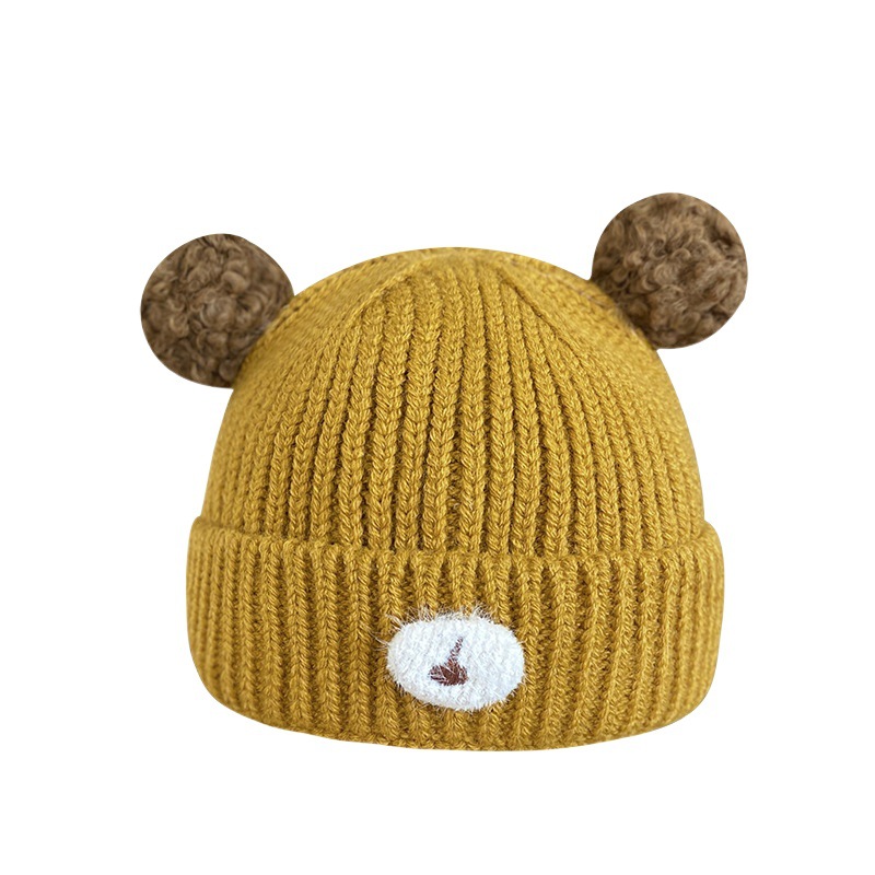Baby Hat Autumn and Winter Warm Knitted Hat Korean Style Boys and Girls Cute Super Cute Infant Pullover Woolen Hat Winter