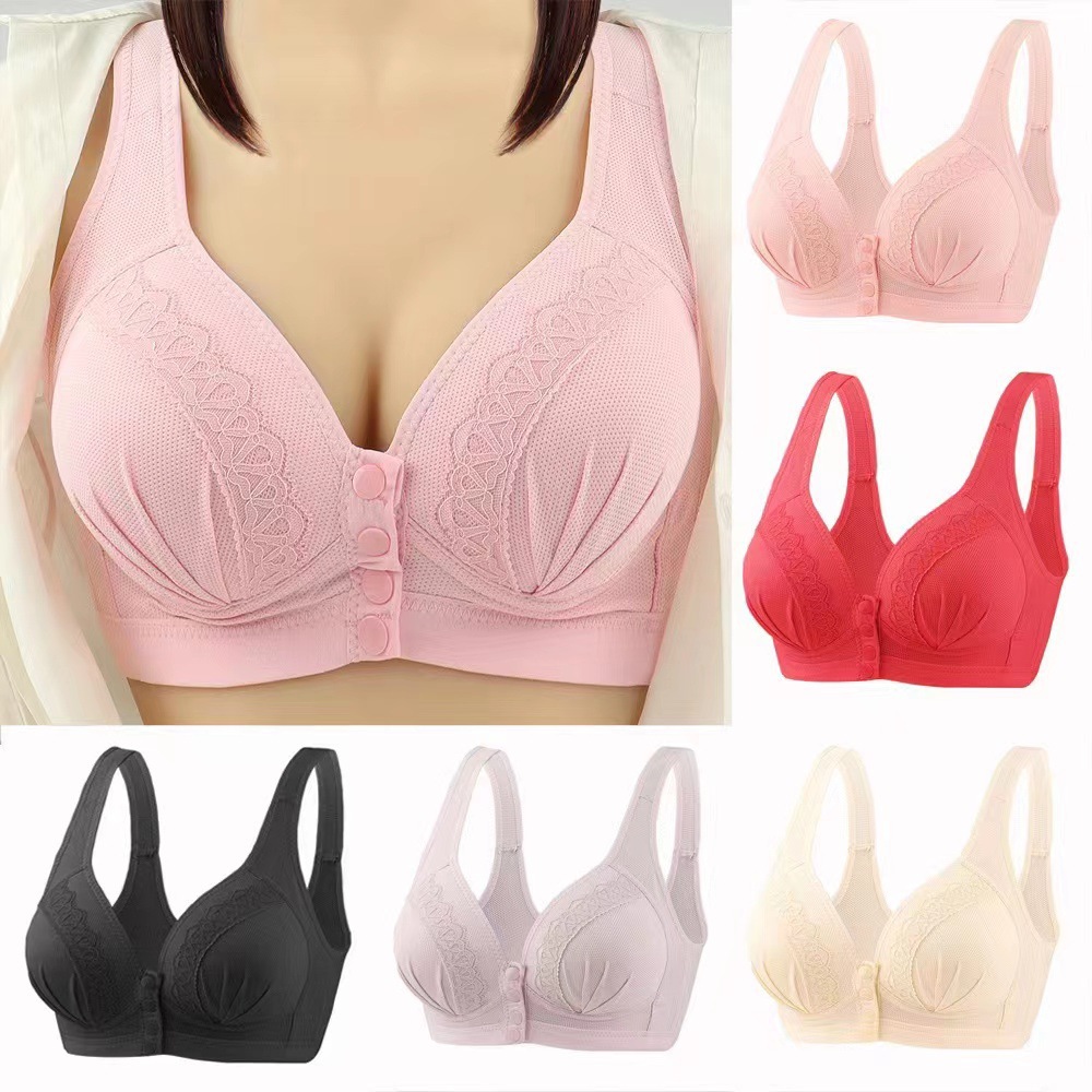 [Factory Outlet] Cross-border Front Buckle Large Size Underwear Sports Nursing Bra Thin Vest Mother Bra