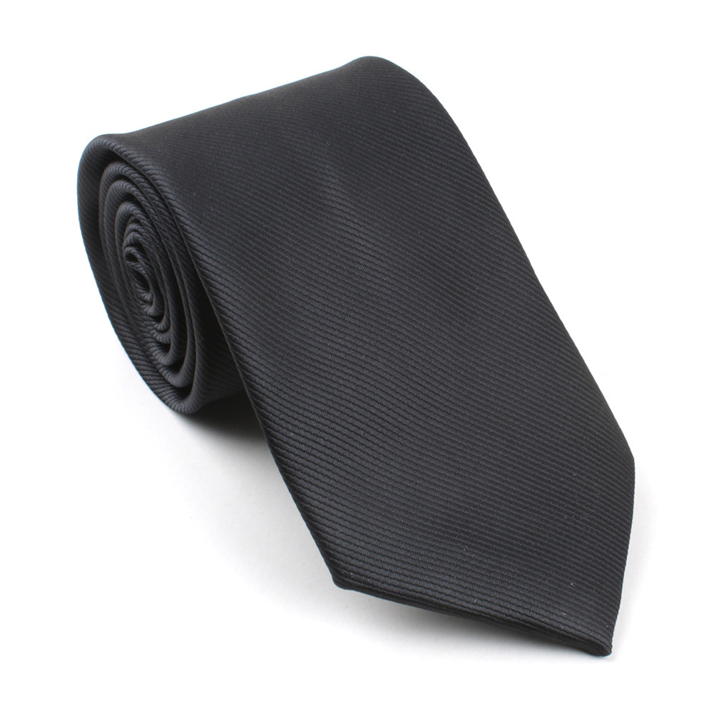 Picture of Men's tie cross-border polyester silk 8cm dress solid color fine thread jacquard collar pole spot wholesale one