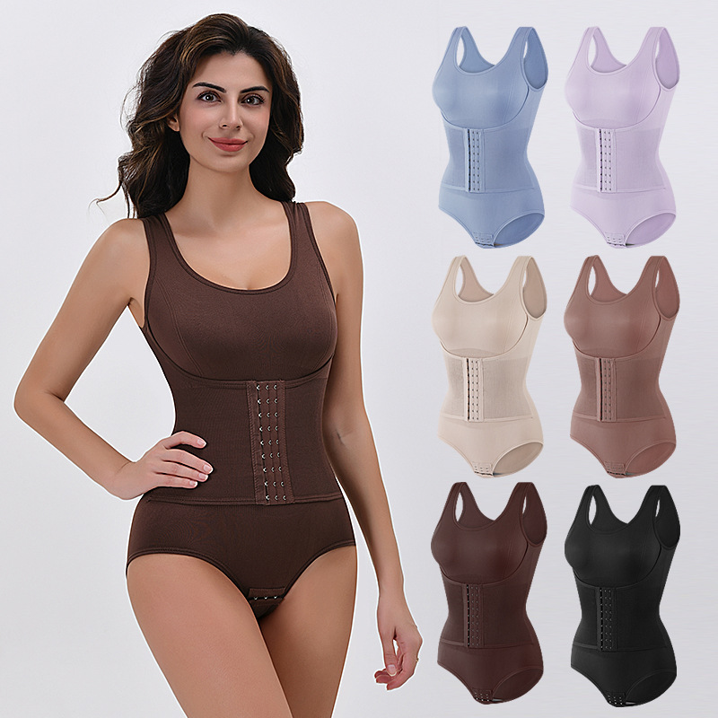 Cross-border enhanced version of one-part shapeshown women's breathable thin body-breasted belly-tuckle shapeshown waist shapeshown belly reduction