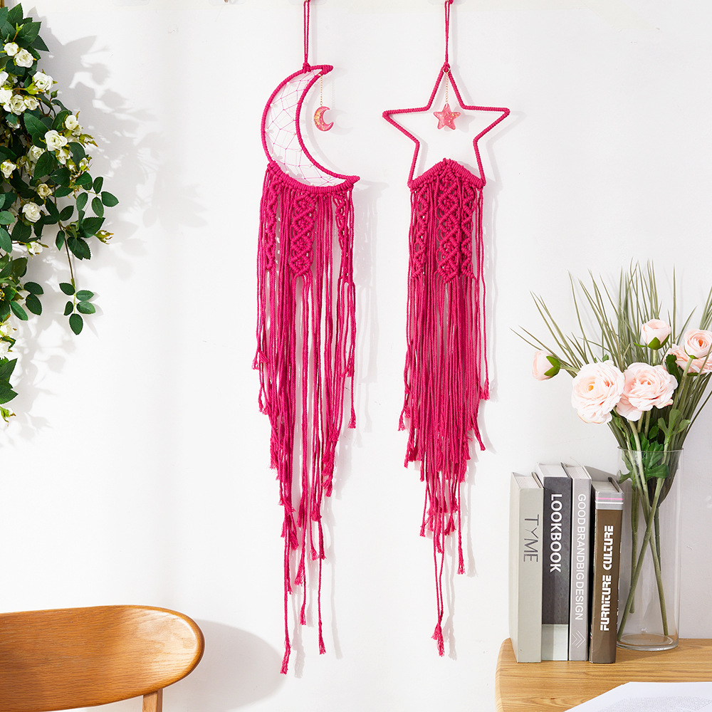 Picture of Cross-Border Hot Selling Moon Dream Catcher Hand-Woven Cotton Rope Tapestry Bohemian Style Wall Hangings