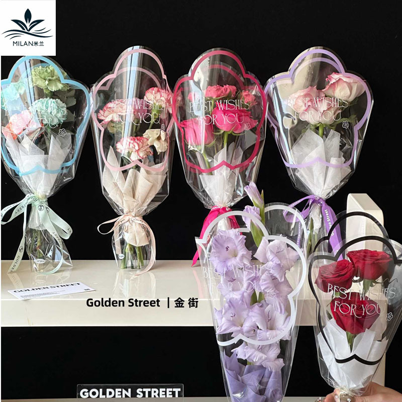 Flower bouquet bag multi bag flower packaging bag waterproof transparent opp rose bag flower paper flower art DIY material