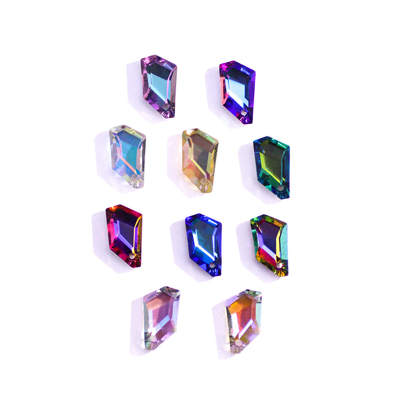 Picture of Factory wholesale diamond orthorhombic stone single hole crystal pendant DIY necklace earrings bracelet jewelry accessories