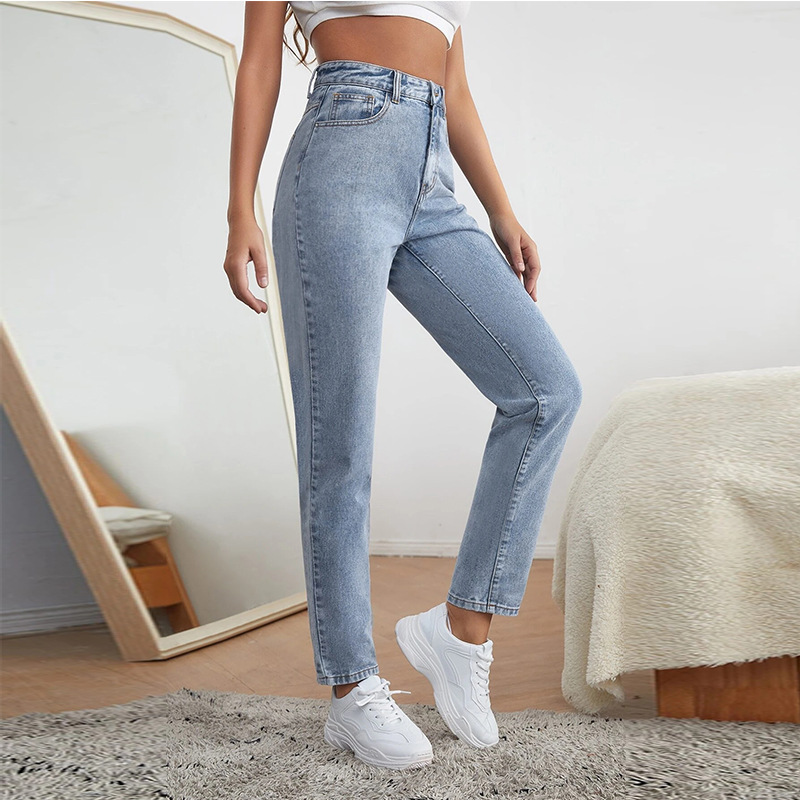 Picture of Plus Size Brand Jeans Spring and Autumn New Stretch High Waist Dad All-match Loose Slimming Trendy Pants