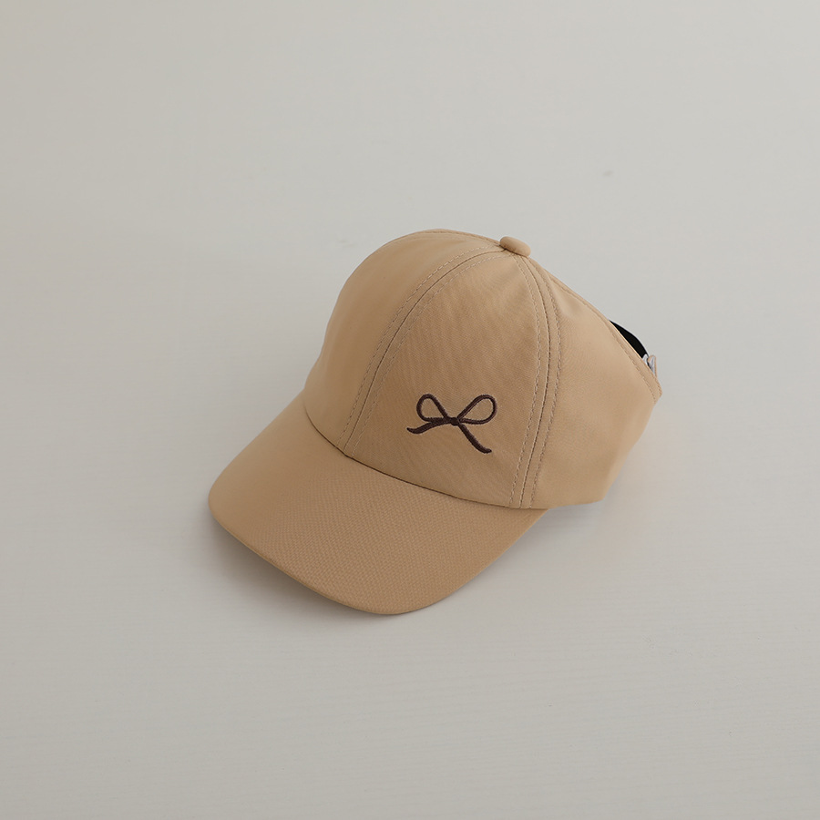 Picture of Embroidered Baby Hat Summer Thin Big Brim Sunshade Sun Protection Pony Tail Half-Hallot Cap Girls Baseball Cap