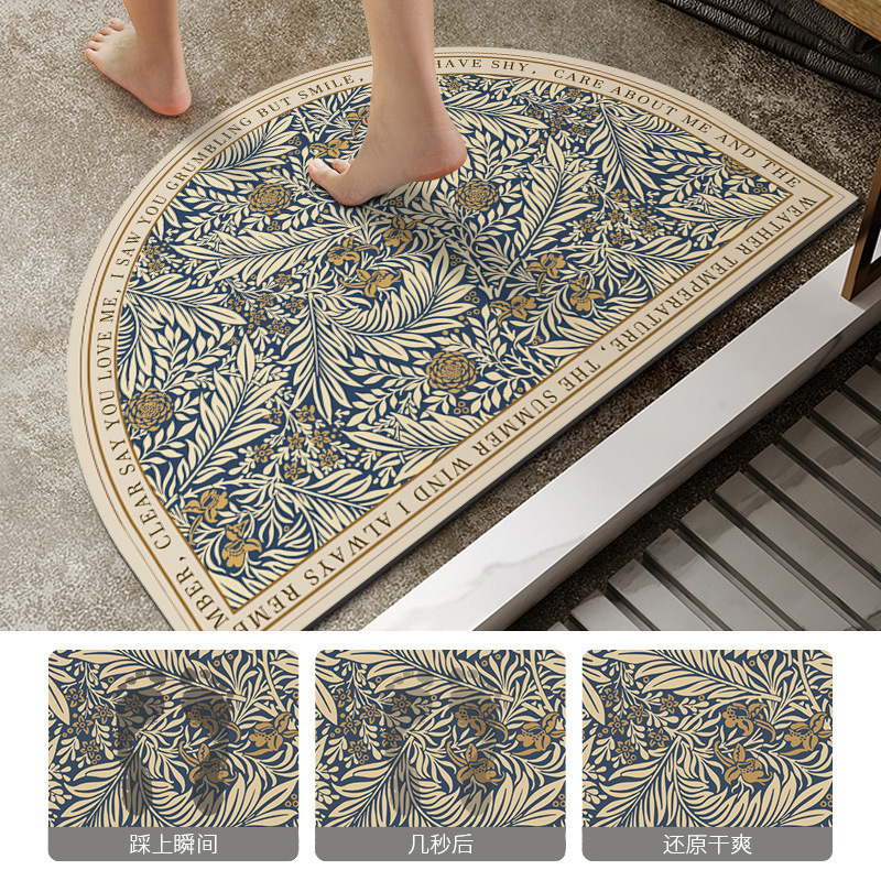 Picture of Diatom mud carpet vintage American floor mat bathroom door mat bedroom entrance mat bathroom kitchen entrance mat