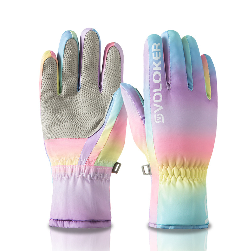 Picture of Children's Gloves for Boys and Girls, Winter Snow Play, Cycling, Skiing, Warm, Outdoor, Windproof, Fleece-Lined, Thickened