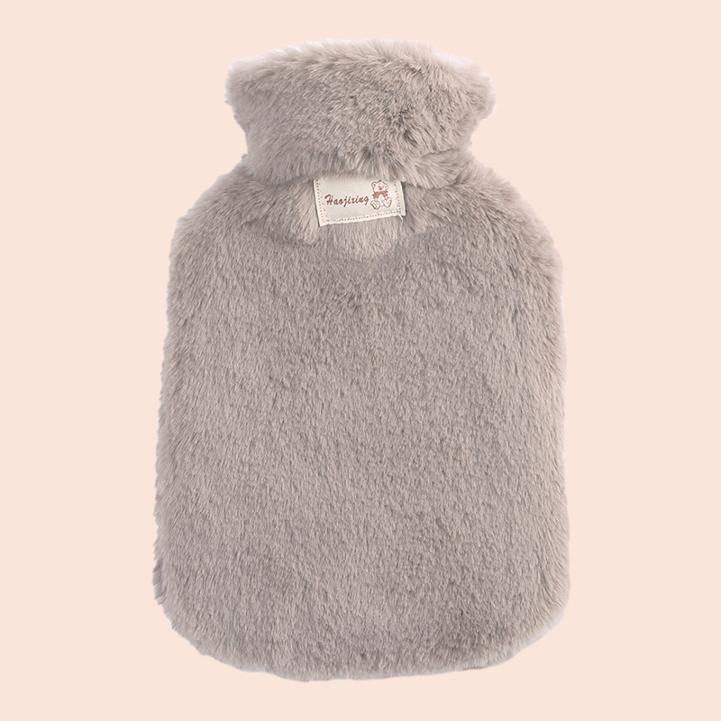 Picture of Cross-Border Spot Logo Thickeneded Plush Cloth Cover Hand Warmer Bag Hot Water Bag Filled with Water Hot Water Bag Hand Warmer Pvc