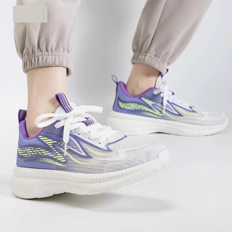 2025 spring new women's shoes fashion casual sneaker soft bottom walking shoes color matching round head breathable women's running