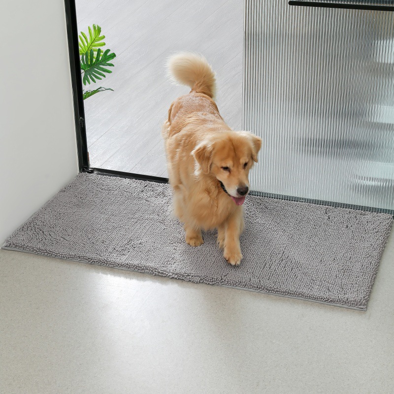 Picture of Floor Mats Wholesale Chenille Long Hair Floor Mats Bedroom Kitchen Living Room Carpet Bathroom Entrance Water-Absorbent Non-Slip Floor Mats