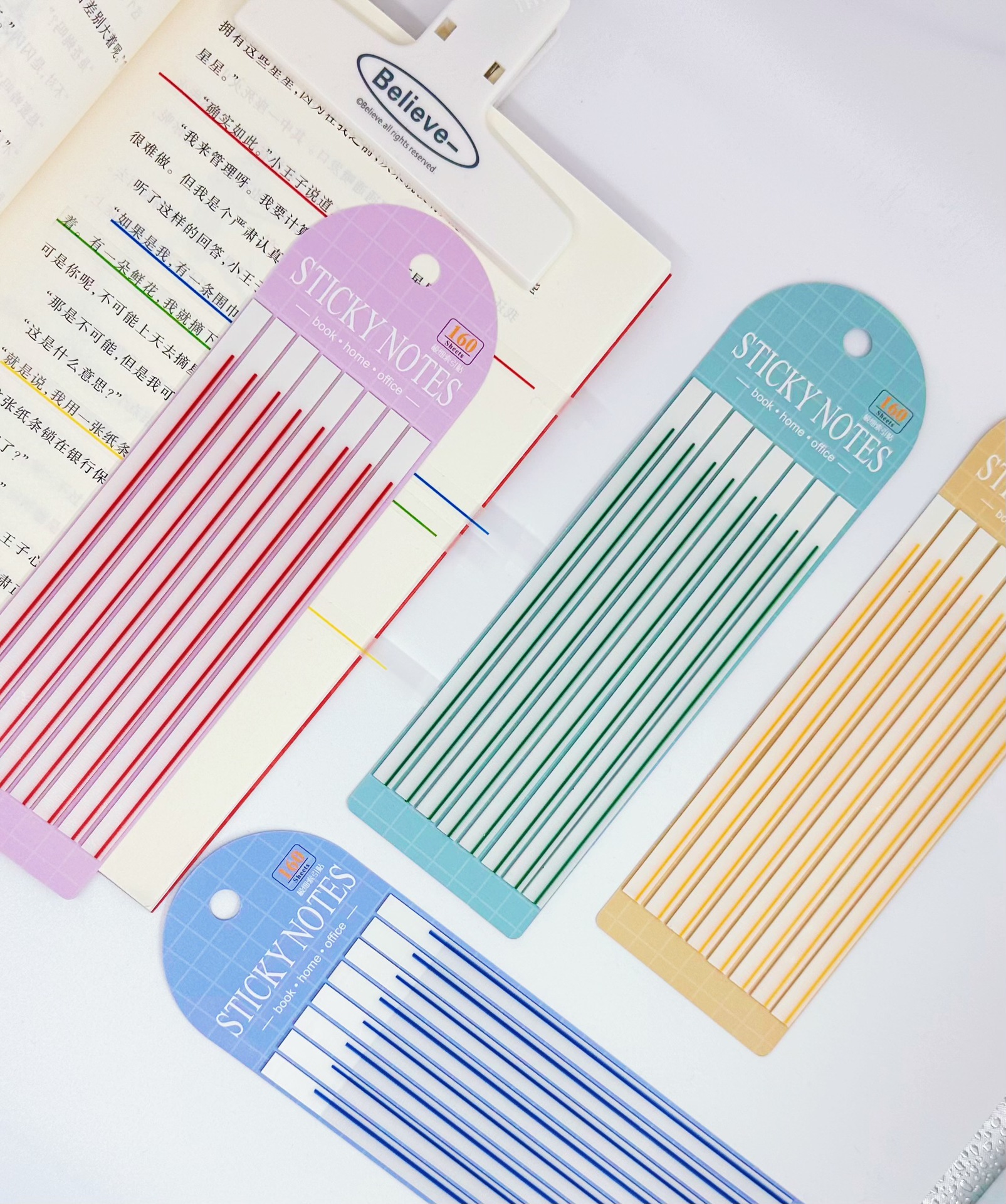 Extremely Long Strip Index Sticker Morandi Transparent Post-it Note Student Stationery Marker Line Note Fluorescent Underline