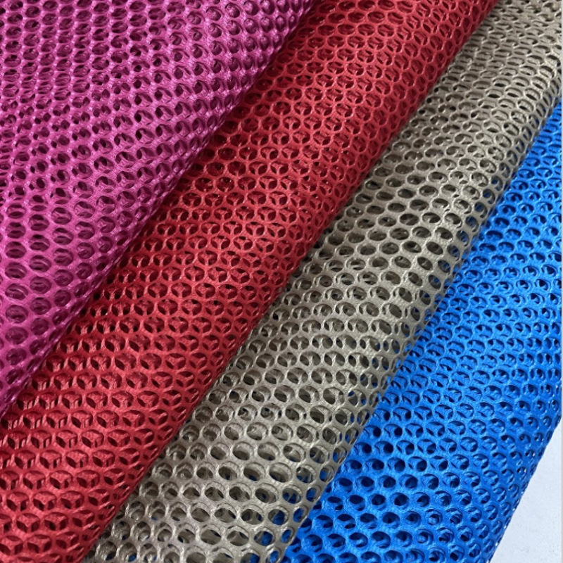 Spot direct polyester hard flat eye mesh large hole mesh cloth luggage handbag laundry bag stroller mesh cloth