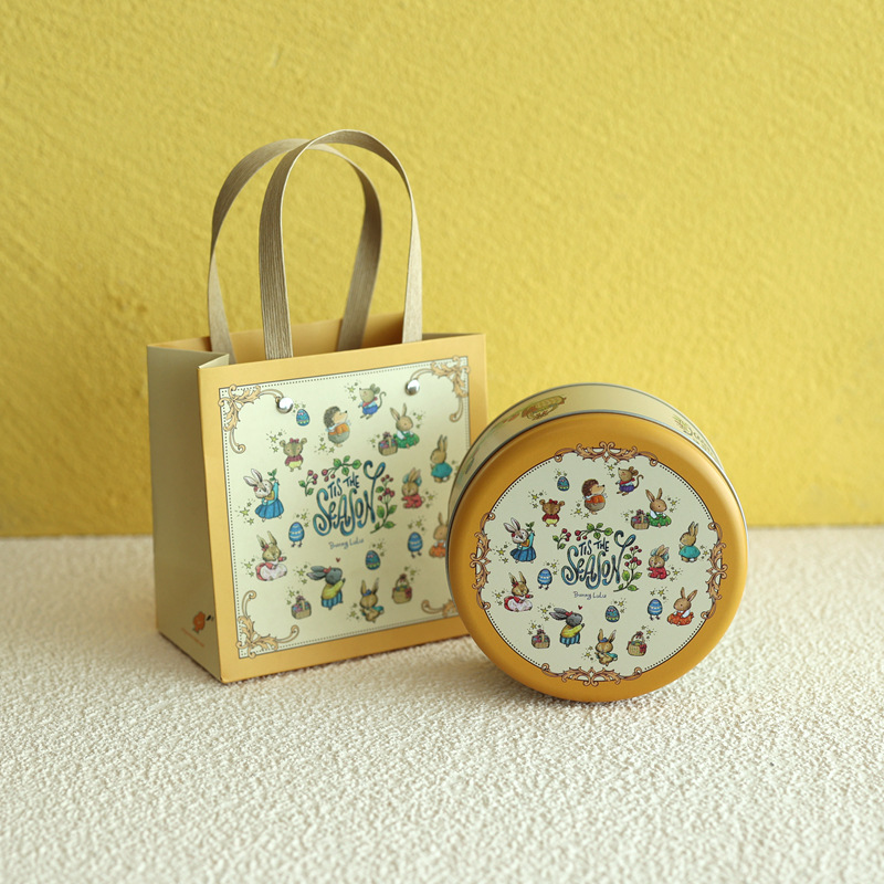 Picture of Factory direct ins marble medium cookies candy round tinplate box packaging box candy box