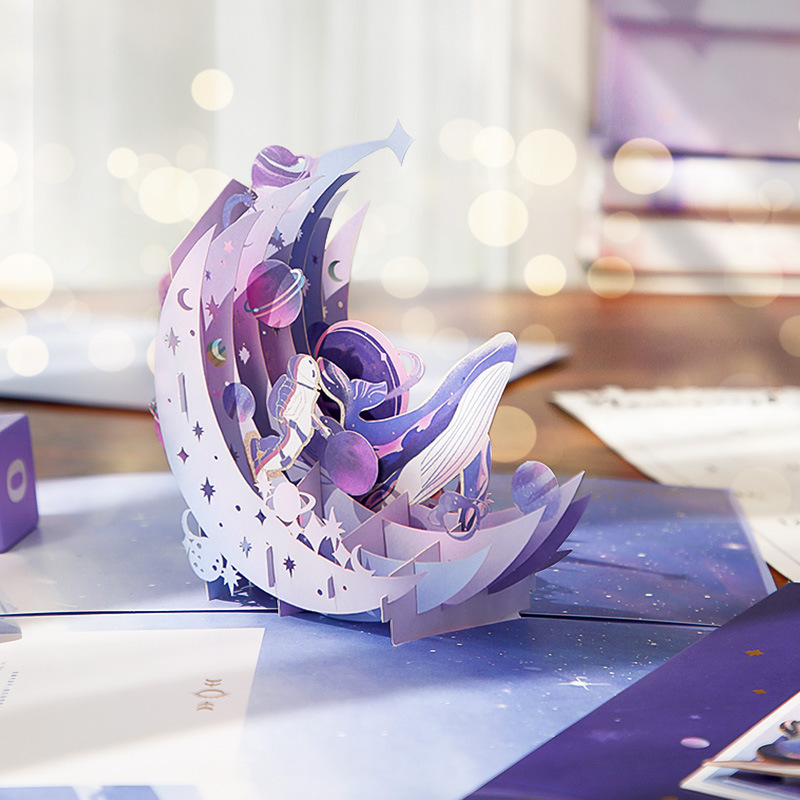 Picture of Creative 3D three-dimensional greeting card folding diy creative thank-you letter to send birthday handwritten Teacher's Day thanksgiving blessing card