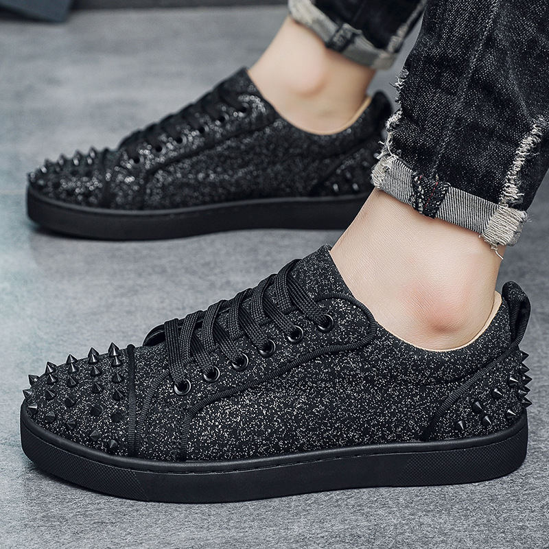 Picture of 2025 Autumn New Men's Shoes, Fashionable Casual Shoes, Personalized Studed Trendy Shoes, Spirited Young Men's Sneakers, Youth Flats