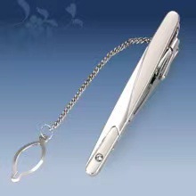 Picture of Metal tie clip men's suit chain 140 simple flower type business atmosphere with drill tie clip