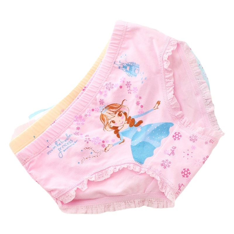 Bang Beiku Children's Girls Underwear Fine Shuttle Cotton Cartoon Boxers Children's Large Children's Little Girls' Underwear