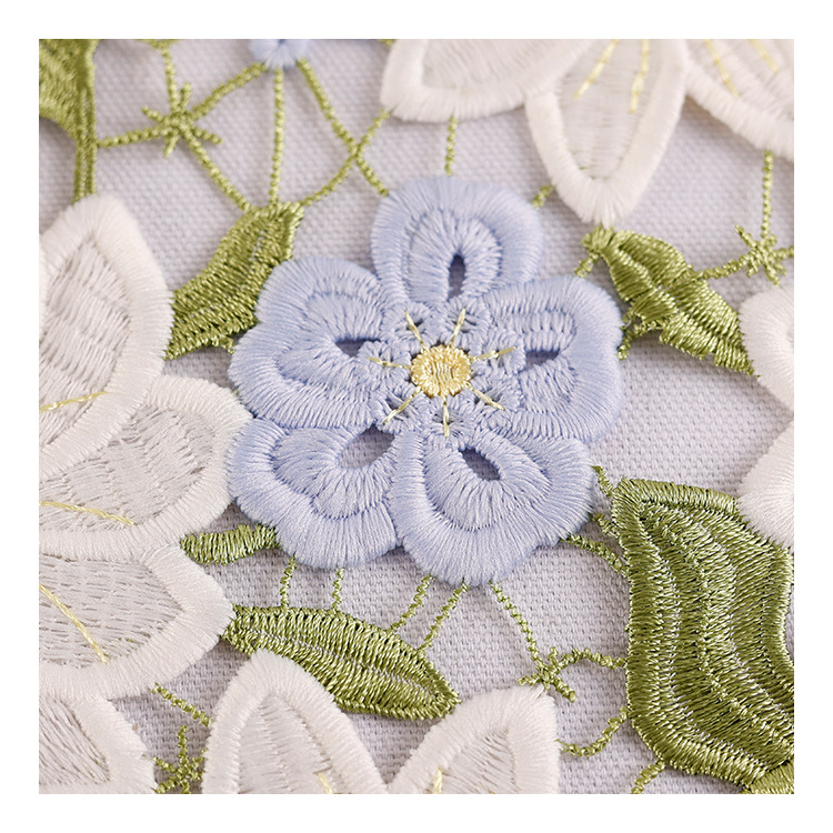Picture of Spot Spring and Summer Three Color Water Hibiscus Water Soluble Embroidery Hollow Carved Fashion Clothes Group Dress Fabric