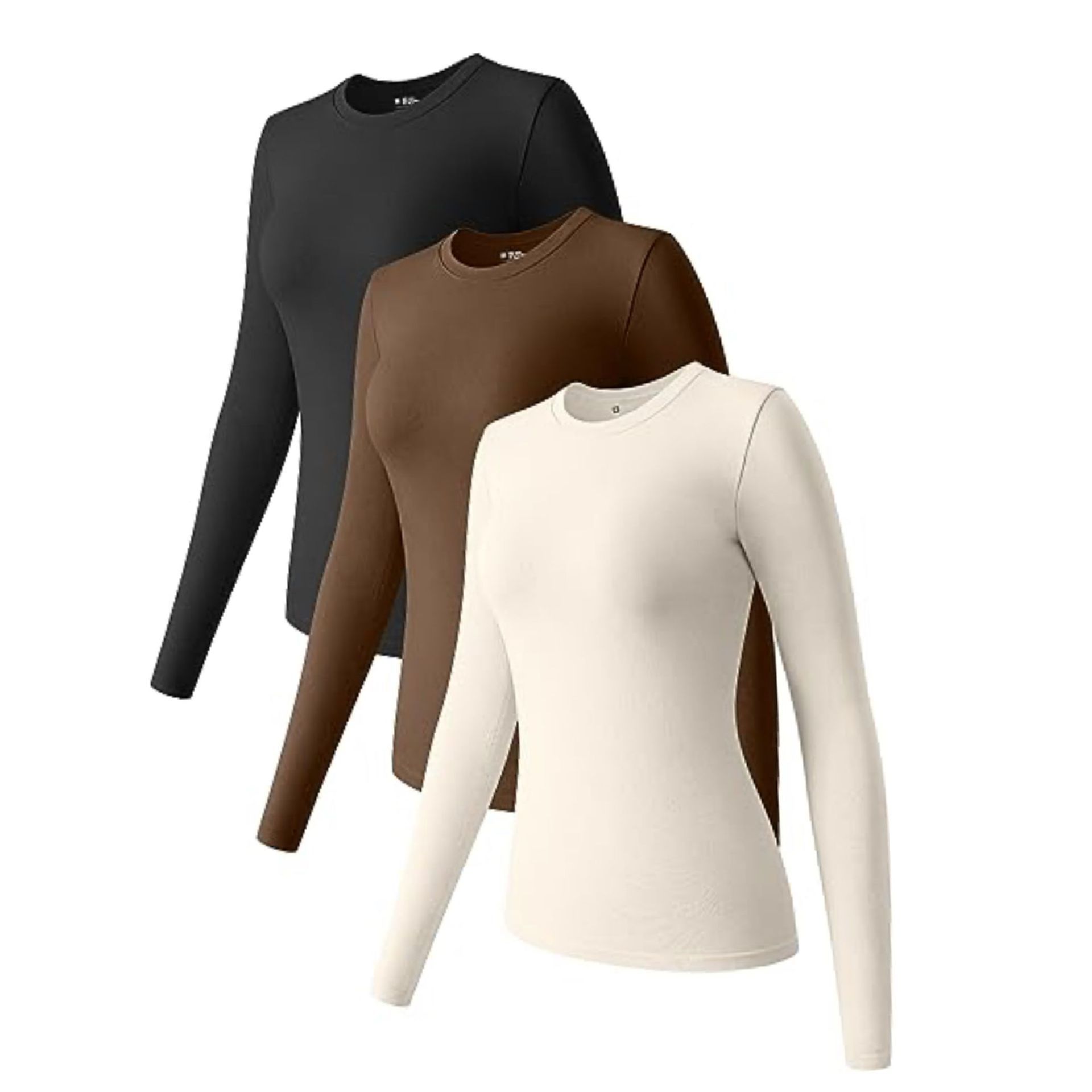 Fall/Winter 2023 Europe and America Cross-border Amazon Long Sleeve Top Crew Neck Elastic Base Shirt T-shirt Top for Girls