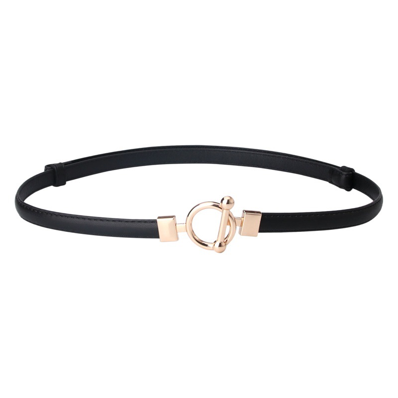New Women Adjustable Dark Leather Decorative Belt Fashion Simple dress Sweater Women's Small Belt in stock