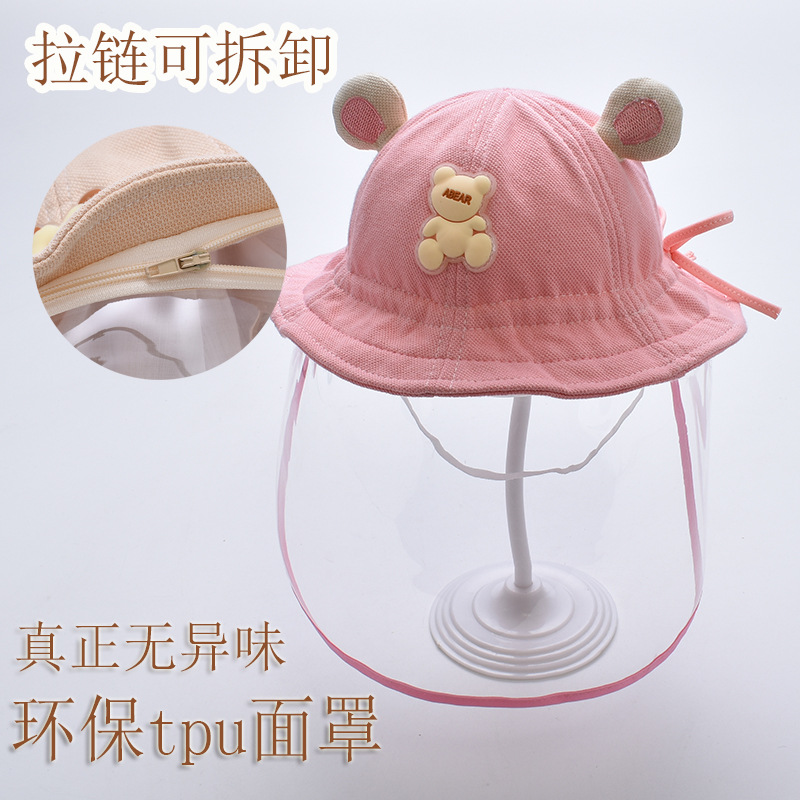 Picture of Newborn Baby Protective Face Cover Going Out Baby Anti-Droplet Hat Summer Sun Protection Hat Spring and Autumn