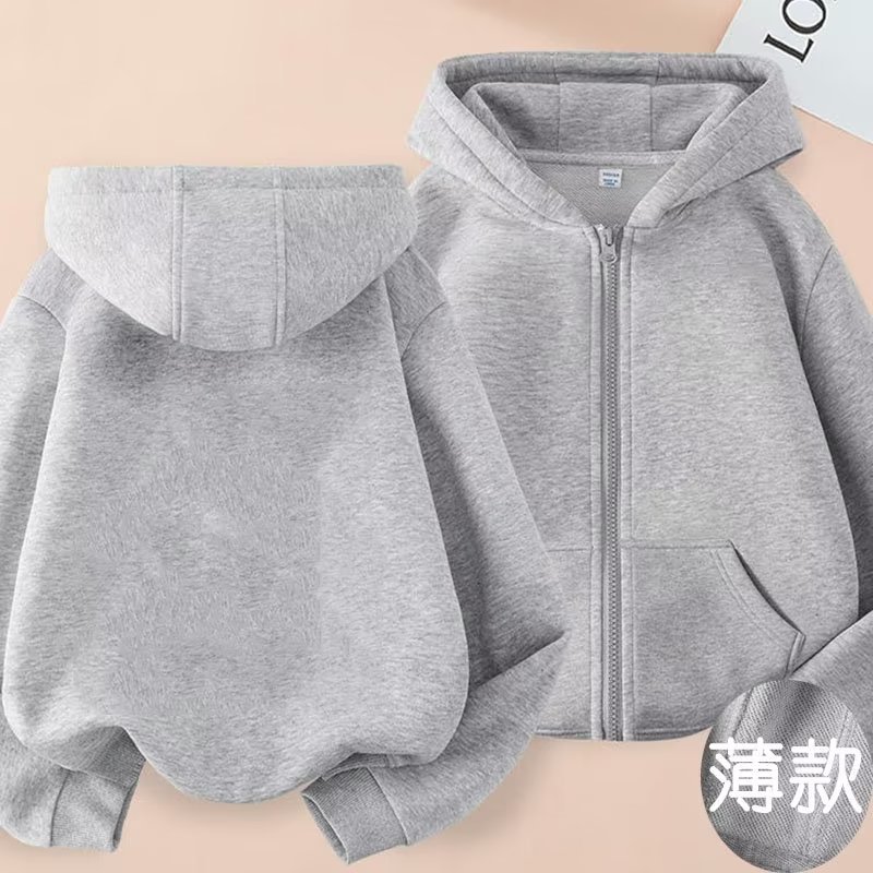2024 autumn and winter casual solid color cardigan hooded vests simple and comfortable large children's fleece-lined zipper vests trendy